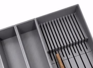 Cubertero gris impreso en 3D con separadores