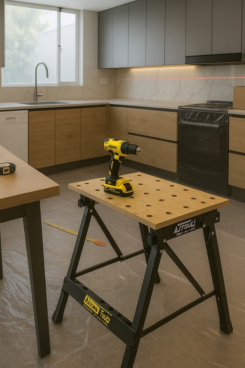 Instalación de una cocina en obra